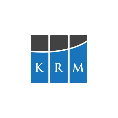 Beyaz arkaplanda KRM harf logosu tasarımı. KRM yaratıcı harflerin baş harfleri logo kavramı. KRM harf tasarımı.