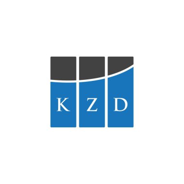 Beyaz arkaplanda KZD harf logosu tasarımı. KZD yaratıcı harflerin baş harfleri logo kavramı. KZD harf tasarımı.