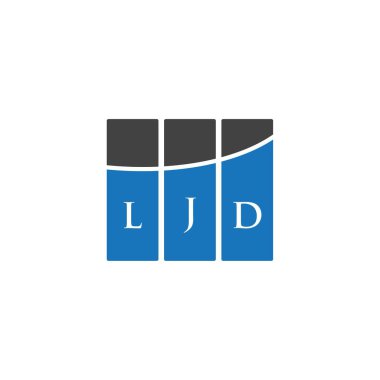 Beyaz arka planda LJD harf logosu tasarımı. LJD yaratıcı harflerin baş harfleri logo kavramı. LJD harf tasarımı.