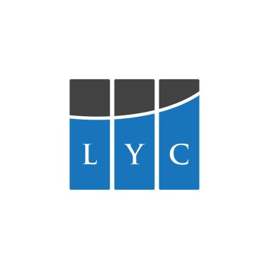 Beyaz arka planda LYC harf logosu tasarımı. LYC yaratıcı harflerin baş harfleri logo kavramı. LYC harf tasarımı.