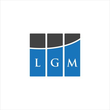 Beyaz arka planda LGM harf logosu tasarımı. LGM yaratıcı harflerin baş harfleri logo kavramı. LGM harf tasarımı.