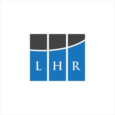 Beyaz arka planda LHR harf logosu tasarımı. LHR yaratıcı harflerin baş harfleri logo kavramı. LHR harf tasarımı.