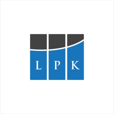 Beyaz arkaplanda LPK harf logosu tasarımı. LPK yaratıcı harflerin baş harfleri logo kavramı. LPK harf tasarımı.