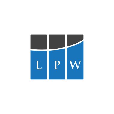 Beyaz arkaplanda LPW harf logosu tasarımı. LPW yaratıcı harflerin baş harfleri logo kavramı. LPW harf tasarımı.