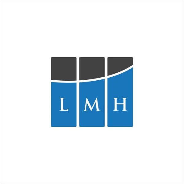 Beyazların Arka Planında Lmh Harf Logosu Tasarımı Lmh Yaratıcı Harflerin — Stok Vektör