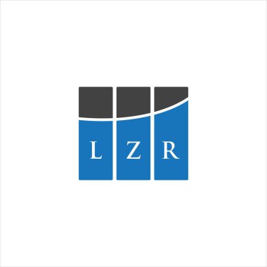 Beyaz arka planda LZR harf logosu tasarımı. LZR yaratıcı harflerin baş harfleri logo kavramı. LZR harf tasarımı.