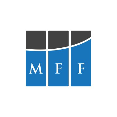 Beyaz arkaplanda MFF harf logosu tasarımı. MFF yaratıcı harf logosu konsepti. MFF harf tasarımı.