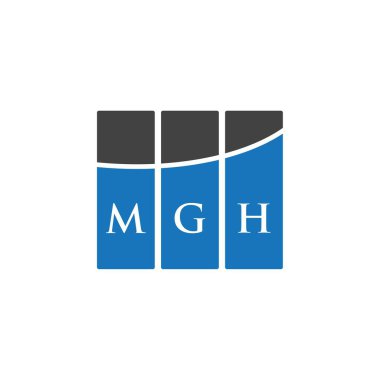 Beyaz arka planda MGH harfli logo tasarımı. MGH yaratıcı harfler logosu konsepti. MGH harf tasarımı.