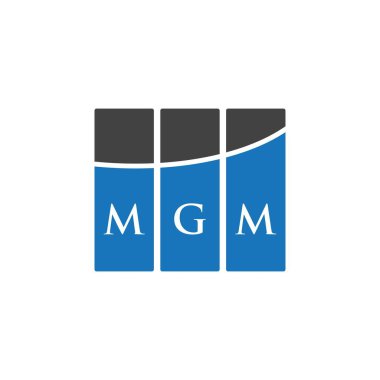 Beyaz arka planda MGM harf logosu tasarımı. MGM yaratıcı harflerin baş harfleri logo kavramı. MGM harf tasarımı.
