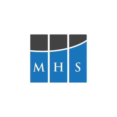 Beyaz arka planda MHS harf logosu tasarımı. MHS yaratıcı harf logosu konsepti. MHS harf tasarımı.