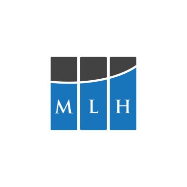 Beyaz arka planda MLH harf logosu tasarımı. MLH yaratıcı harflerin baş harfleri logo kavramı. MLH harf tasarımı.