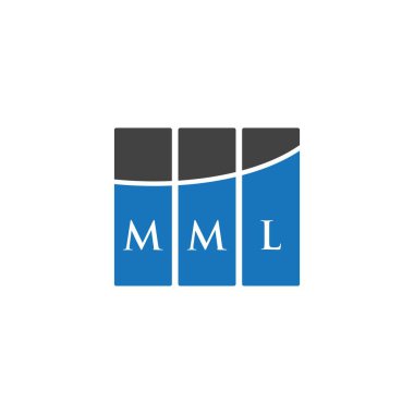 Beyaz arkaplanda MML harf logosu tasarımı. MML yaratıcı harflerin baş harfleri logo kavramı. MML harf tasarımı.