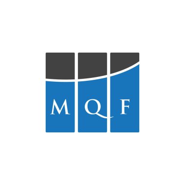 Beyaz arkaplanda MQF harf logosu tasarımı. MQF yaratıcı harflerin baş harfleri logo kavramı. MQF harf tasarımı.