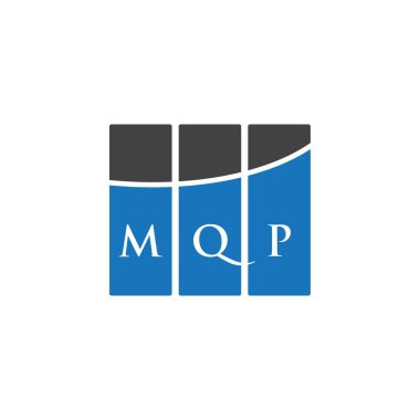 Beyaz arkaplanda MQP harf logosu tasarımı. MQP yaratıcı harflerin baş harfleri logo kavramı. MQP harf tasarımı.