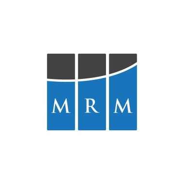 Beyaz arka planda MRM harfli logo tasarımı. MRM yaratıcı harflerin baş harfleri logo kavramı. MRM harf tasarımı.