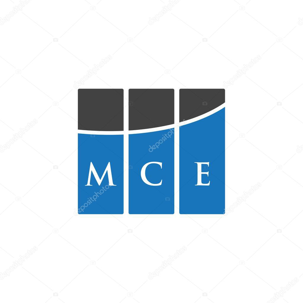 MCE letter logo design on WHITE background. MCE creative initials letter logo concept. MCE letter design.