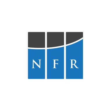 Beyaz arka planda NFR harf logosu tasarımı. NFR yaratıcı harflerin baş harfleri logo kavramı. NFR harf tasarımı.