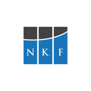 Beyaz arkaplanda NKF harf logosu tasarımı. NKF yaratıcı harflerin baş harfleri logo kavramı. NKF harf tasarımı.