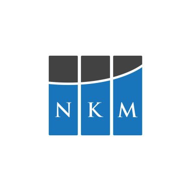 Beyaz arkaplanda NKM harf logosu tasarımı. NKM yaratıcı harflerin baş harfleri logo kavramı. NKM harf tasarımı.
