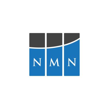 Beyaz arka planda NMN harf logosu tasarımı. NMN yaratıcı harflerin baş harfleri logo kavramı. NMN harf tasarımı.