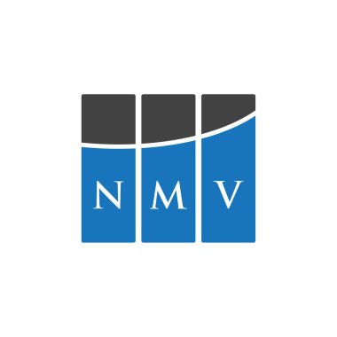 Beyaz arka planda NMV harf logosu tasarımı. NMV yaratıcı harflerin baş harfleri logo kavramı. NMV harf tasarımı.