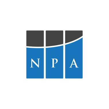 Beyaz arka planda NPA harf logosu tasarımı. NPA yaratıcı harflerin baş harfleri logo kavramı. NPA harf tasarımı.