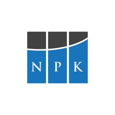 Beyaz arka planda NPK harf logosu tasarımı. NPK yaratıcı harflerin baş harfleri logo kavramı. NPK harf tasarımı.