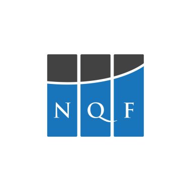 Beyaz arkaplanda NQF harf logosu tasarımı. NQF yaratıcı harflerin baş harfleri logo kavramı. NQF harf tasarımı.