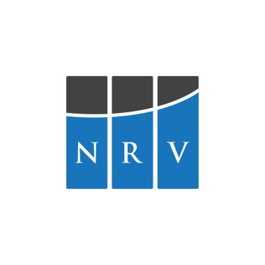 Beyaz arka planda NRV harf logosu tasarımı. NRV yaratıcı harflerin baş harfleri logo kavramı. NRV harf tasarımı.