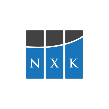 Beyaz arkaplanda NXK harf logosu tasarımı. NXK yaratıcı harflerin baş harfleri logo kavramı. NXK harf tasarımı.
