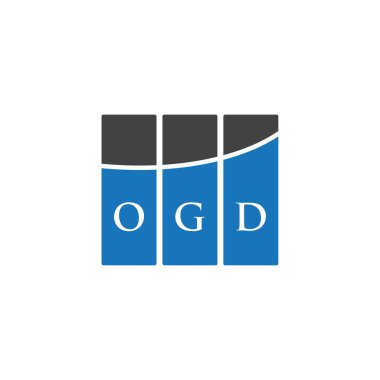 Beyaz arka planda OGD harf logosu tasarımı. OGD yaratıcı harflerin baş harfleri logo kavramı. OGD harf tasarımı.