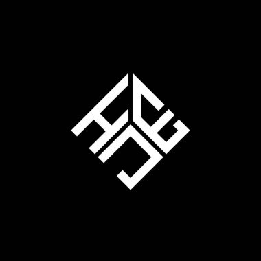 Siyah arka planda HJE harf logosu tasarımı. HJE yaratıcı harflerin baş harfleri logo kavramı. HJE harf tasarımı.