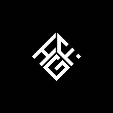 Siyah arka planda HGF harf logosu tasarımı. HGF yaratıcı harflerin baş harfleri logo kavramı. HGF harf tasarımı.
