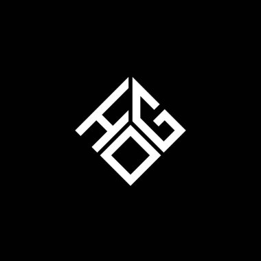 Siyah arkaplanda HOG harf logosu tasarımı. HOG yaratıcı harflerin baş harfleri logo kavramı. HOG harf tasarımı.