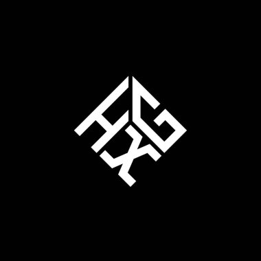 Siyah arkaplanda HXG harf logosu tasarımı. HXG yaratıcı harflerin baş harfleri logo kavramı. HXG harf tasarımı.