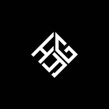 Siyah arka planda HYG harf logosu tasarımı. HYG yaratıcı harflerin baş harfleri logo kavramı. HYG harf tasarımı.