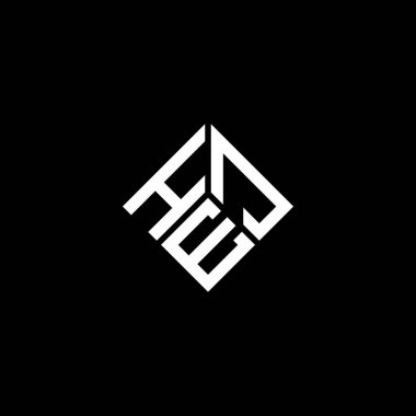 HEJ harf logo tasarımı siyah arka planda. HEJ yaratıcı harflerin baş harfleri logo kavramı. HEJ harf tasarımı.