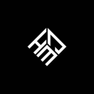 Siyah arka planda HMJ harf logosu tasarımı. HMJ yaratıcı harflerin baş harfleri logo kavramı. HMJ harf tasarımı.