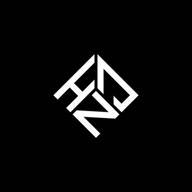 Siyah arka planda HNJ harf logosu tasarımı. HNJ yaratıcı harflerin baş harfleri logo kavramı. HNJ harf tasarımı.