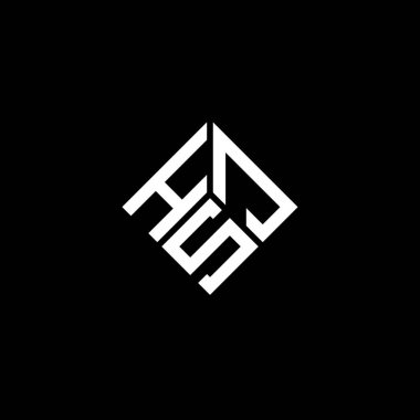 Siyah arka planda HSJ harf logosu tasarımı. HSJ yaratıcı harflerin baş harfleri logo kavramı. HSJ harf tasarımı.