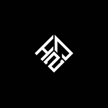 Siyah arka planda HZJ harf logosu tasarımı. HZJ yaratıcı harflerin baş harfleri logo kavramı. HZJ harf tasarımı.