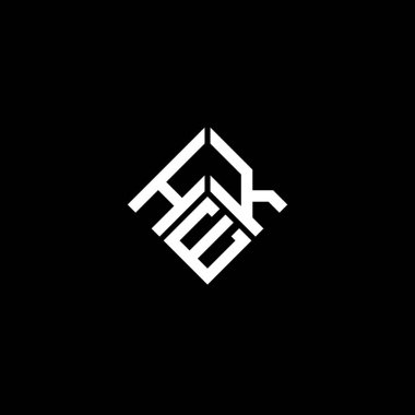 HEK harf logo tasarımı siyah arka planda. HEK yaratıcı harflerin baş harfleri logo kavramı. HEK harf tasarımı.