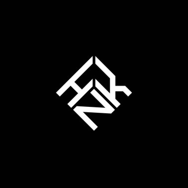 Siyah arka planda HNK harf logosu tasarımı. HNK yaratıcı harflerin baş harfleri logo kavramı. HNK harf tasarımı.