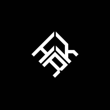 Siyah arka planda HRK harf logosu tasarımı. HRK yaratıcı harflerin baş harfleri logo kavramı. HRK harf tasarımı.