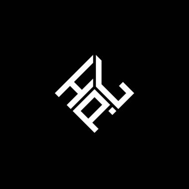 Siyah arkaplanda HPL harf logosu tasarımı. HPL yaratıcı harflerin baş harfleri logo kavramı. HPL harf tasarımı.