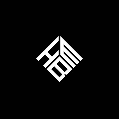 Siyah arkaplanda HBM harf logosu tasarımı. HBM yaratıcı harflerin baş harfleri logo kavramı. HBM harf tasarımı.