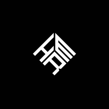 Siyah arka planda HRM harf logosu tasarımı. HRM yaratıcı harflerin baş harfleri logo kavramı. HRM harf tasarımı.