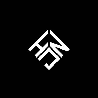 Siyah arka planda HJN harf logosu tasarımı. HJN yaratıcı harflerin baş harfleri logo kavramı. HJN harf tasarımı.