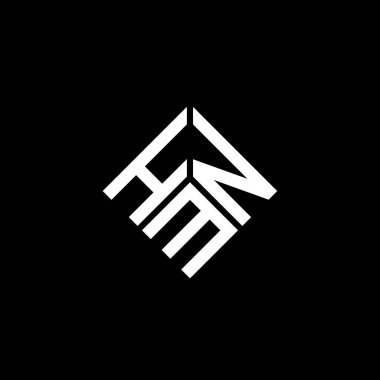 Siyah arka planda HMN harf logosu tasarımı. HMN yaratıcı harflerin baş harfleri logo kavramı. HMN harf tasarımı.