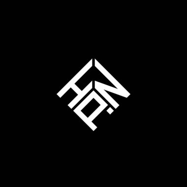 Siyah arka planda HPN harf logosu tasarımı. HPN yaratıcı harflerin baş harfleri logo kavramı. HPN harf tasarımı.